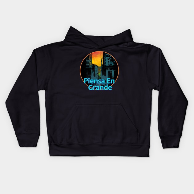 Circulo Abstracto Paseo Ciudad Noche Kids Hoodie by Lebihanto